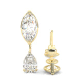 Marquise & Pear Drop Earrings  ( Yellow Gold 14k )