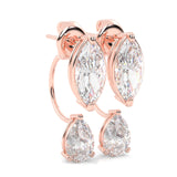 Marquise & Pear Drop Earrings ( Rose Gold 14k )