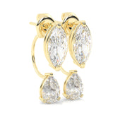 Marquise & Pear Drop Earrings  ( Yellow Gold 14k )
