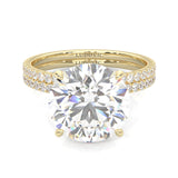 Hidden Halo Wedding Set ( Yellow Gold )