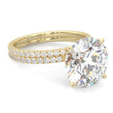Hidden Halo Wedding Set ( Yellow Gold )