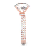 Hidden Halo Wedding Set ( Rose Gold )
