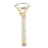 Hidden Halo Wedding Set ( Yellow Gold )