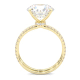 Hidden Halo Wedding Set ( Yellow Gold )