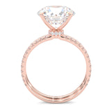 Hidden Halo Wedding Set ( Rose Gold )