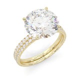 Hidden Halo Wedding Set ( Yellow Gold )