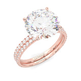 Hidden Halo Wedding Set ( Rose Gold )