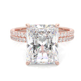 Ludovic Concealed Crown Wedding Set Radiant Cut ( Rose Gold )