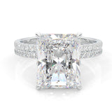 Ludovic Concealed Crown Wedding Set Radiant Cut