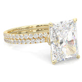 Ludovic Concealed Crown Wedding Set Radiant Cut ( Yellow Gold )