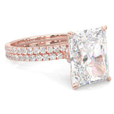 Ludovic Concealed Crown Wedding Set Radiant Cut ( Rose Gold )