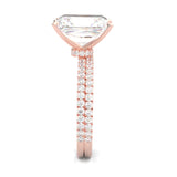 Ludovic Concealed Crown Wedding Set Radiant Cut ( Rose Gold )