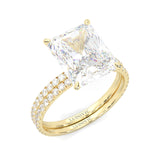 Ludovic Concealed Crown Wedding Set Radiant Cut ( Yellow Gold )
