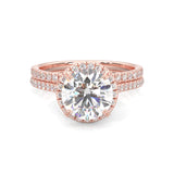 The Luminous Halo Moissanite Wedding Set (Rose Gold )