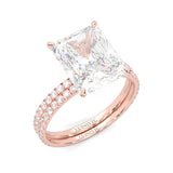 Ludovic Concealed Crown Wedding Set Radiant Cut ( Rose Gold )