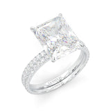 Ludovic Concealed Crown Wedding Set Radiant Cut