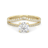 The Curved Swan Moissanite Wedding Set ( Yellow Gold )