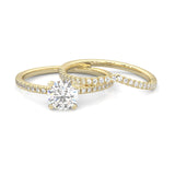 The Curved Swan Moissanite Wedding Set ( Yellow Gold )
