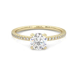 The Curved Swan Moissanite Wedding Set ( Yellow Gold )
