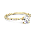 The Curved Swan Moissanite Wedding Set ( Yellow Gold )