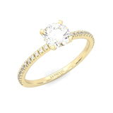 The Curved Swan Moissanite Wedding Set ( Yellow Gold )