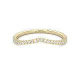 The Curved Swan Moissanite Wedding band ( Yellow Gold )