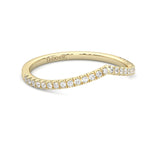 The Curved Swan Moissanite Wedding band ( Yellow Gold )
