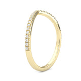 The Curved Swan Moissanite Wedding band ( Yellow Gold )