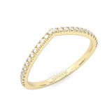 The Curved Swan Moissanite Wedding band ( Yellow Gold )