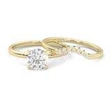 The Simple Love Moissanite Wedding Set ( Yellow Gold )