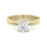 The Simple Love Moissanite Wedding Set ( Yellow Gold )