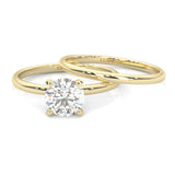 The Classic Moissanite Wedding Set ( Yellow Gold )