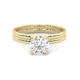 The Classic Moissanite Wedding Set ( Yellow Gold )