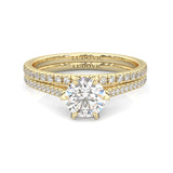 The Luminous II Moissanite Wedding Set ( Yellow Gold )