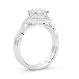 The Antique Halo Moissanite Wedding Set
