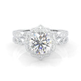 The Antique Halo Moissanite Wedding Set