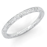 The Vintage Lunar Moissanite Wedding Band