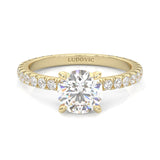 The Brilliant Teardrop Ring Moissanite Engagement Ring ( Yellow Gold 14K )