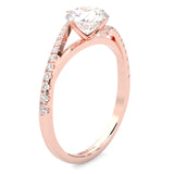 Luna Arc Moissanite Engagement Ring (Rose Gold 14k)