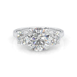 Classic Three-Stone Moissanite Engagement Ring (14k Solid Gold)
