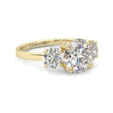 Classic Three-Stone Moissanite Engagement Ring Yellow Gold 14K