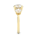Classic Three-Stone Moissanite Engagement Ring Yellow Gold 14K