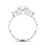 Classic Three-Stone Moissanite Engagement Ring (14k Solid Gold)