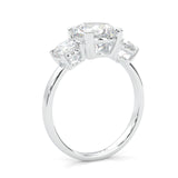 Classic Three-Stone Moissanite Engagement Ring (14k Solid Gold)