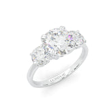 Classic Three-Stone Moissanite Engagement Ring (14k Solid Gold)