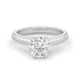 Unique Vintage Round Engagement Ring (14k Solid Gold)
