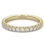 The Classic Moissanite Wedding Band II  ( Yellow Gold )