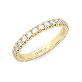 The Classic Moissanite Wedding Band II  ( Yellow Gold )