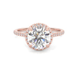 The Luminous Halo Moissanite Wedding Set (Rose Gold )