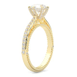 Unique Vintage Round Engagement Ring ( Yellow Gold 14k )